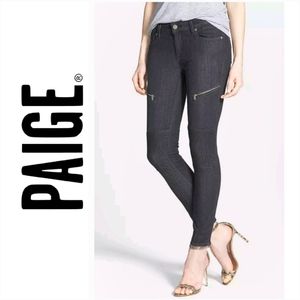 Paige Denim 'Sachi' Ultra Skinny Moto Jeans in Coal Blue Black Size 27